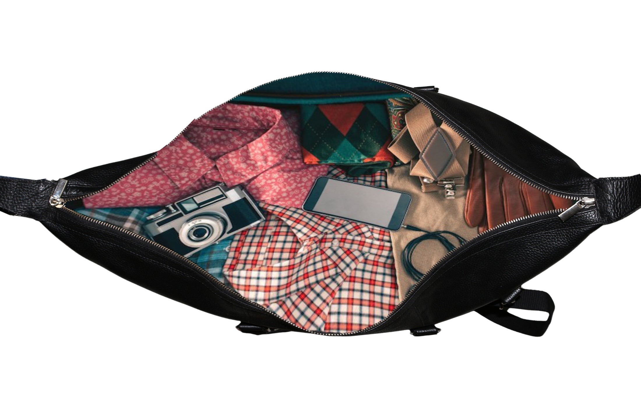Weekender Travel Black Duffle Bag
