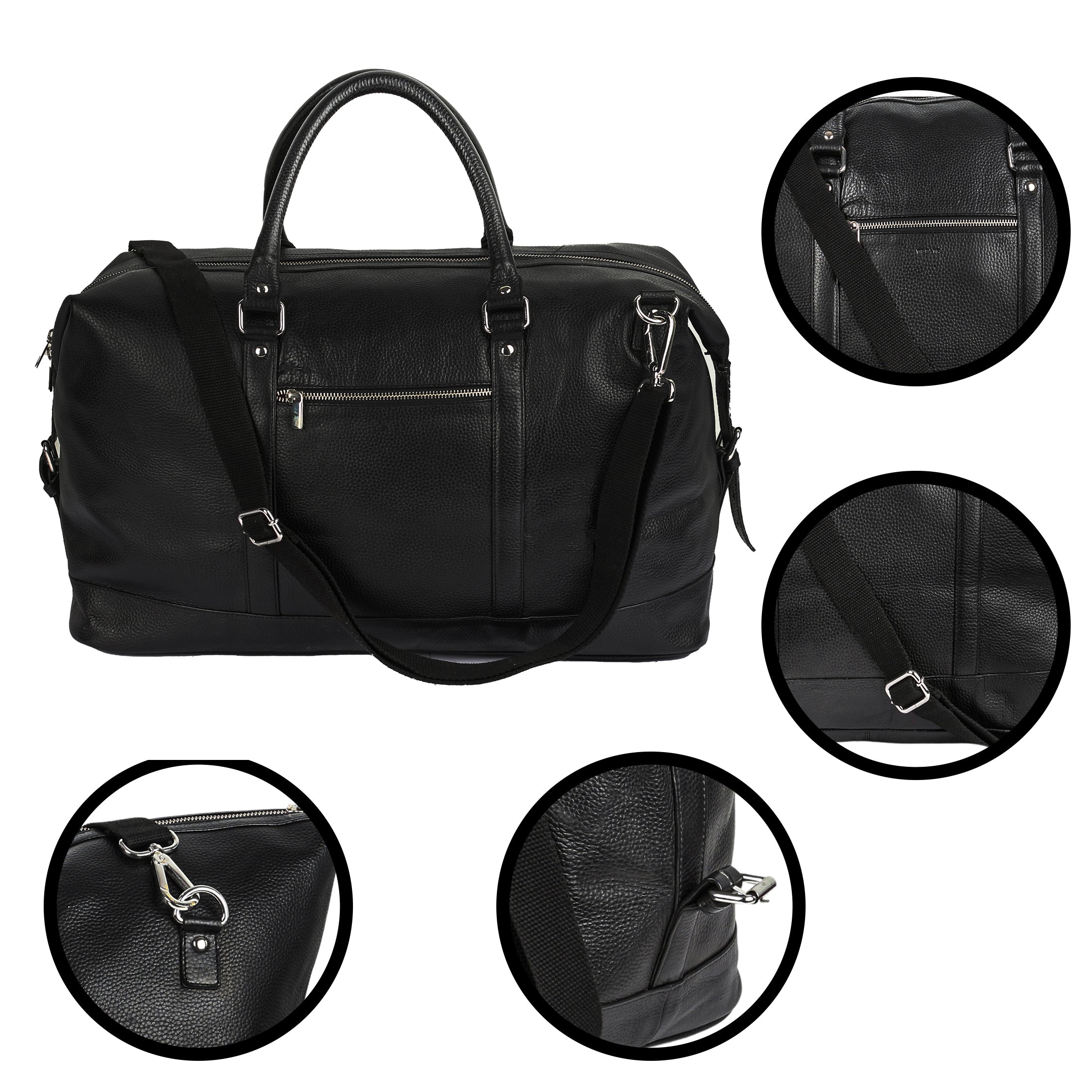 Weekender Travel Black Duffle Bag