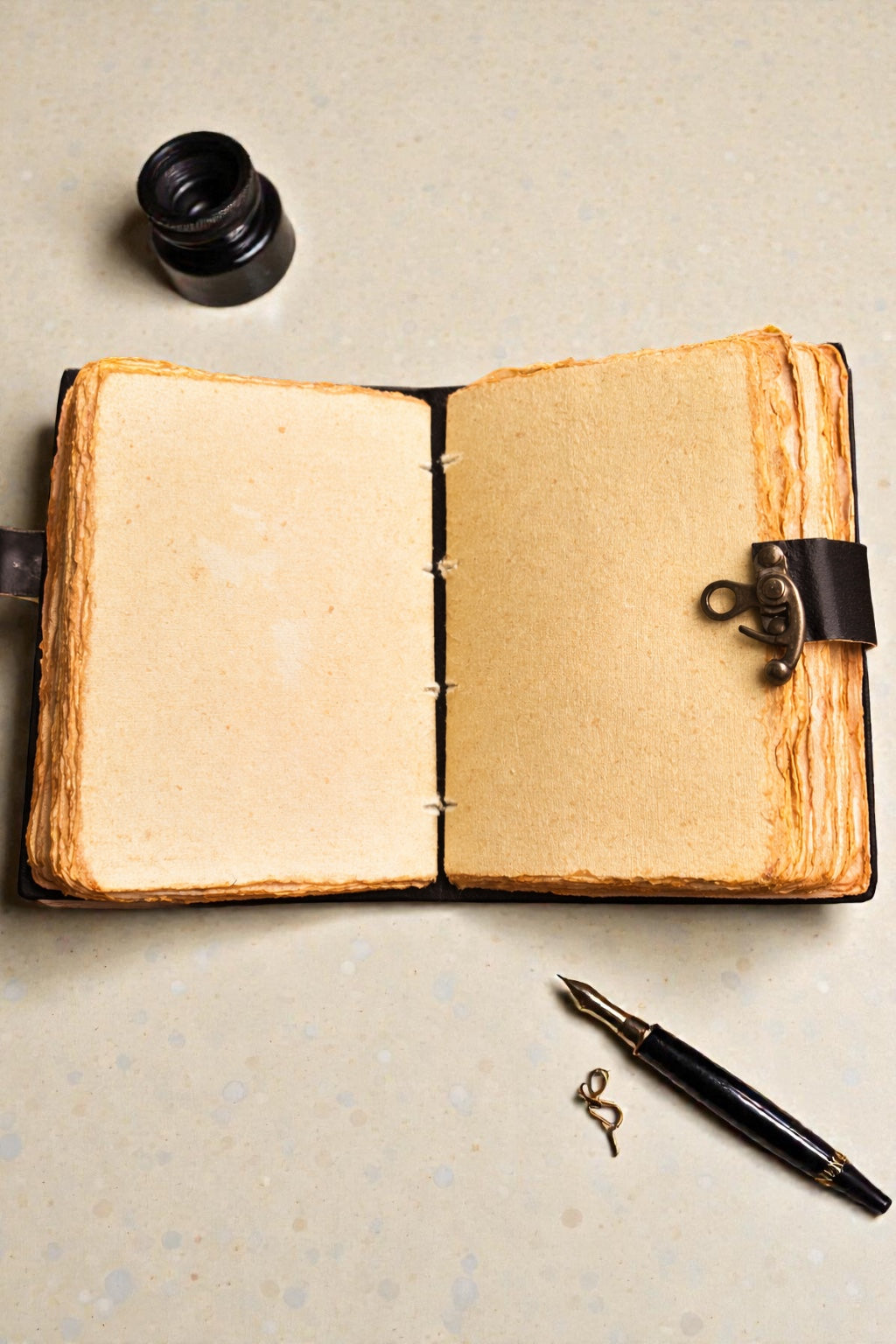 Butterfly Leather Deckle Journal
