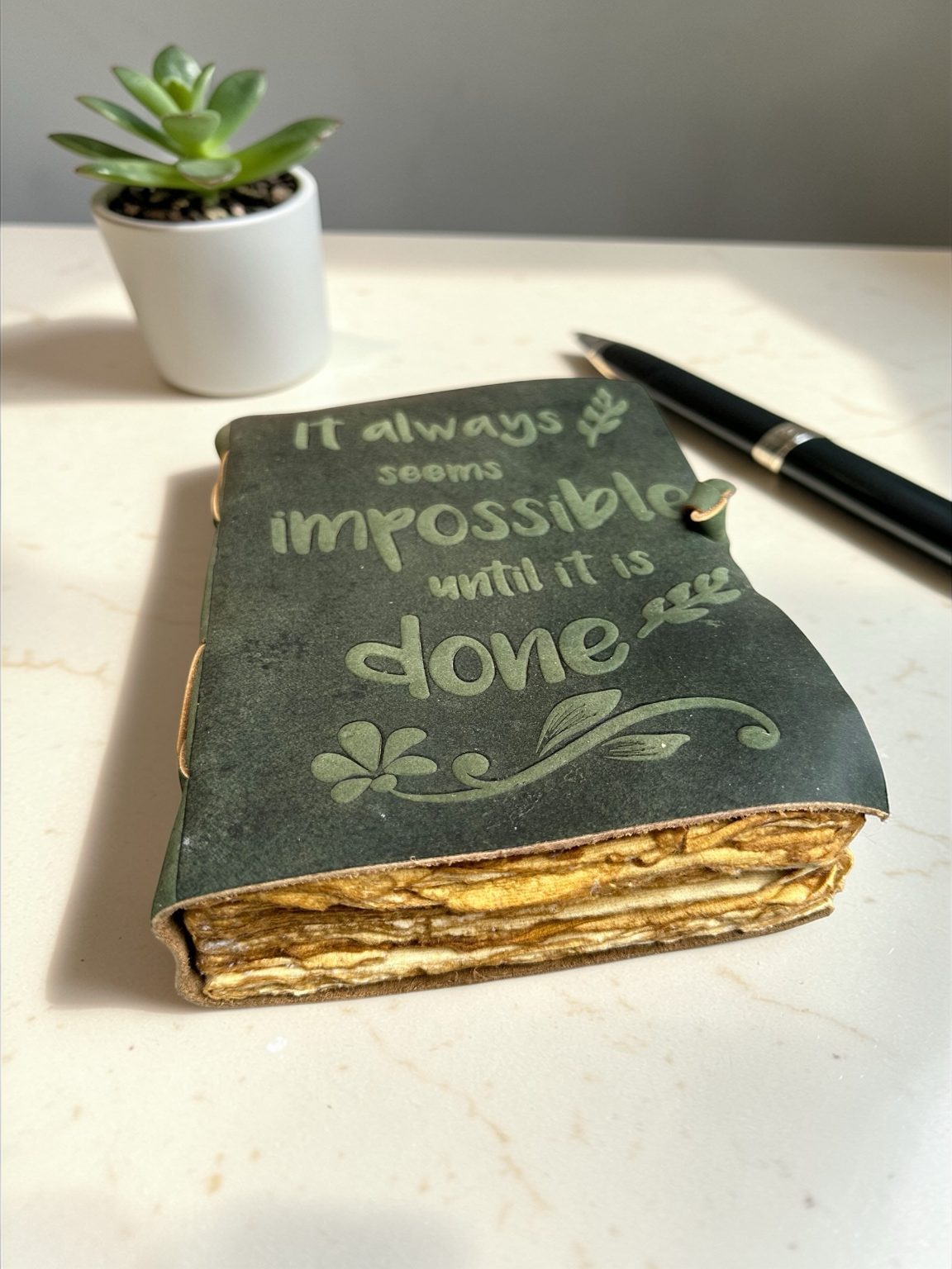 Handmade Leather Journal it is Impossible