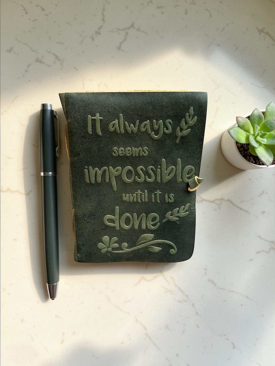 Handmade Leather Journal it is Impossible