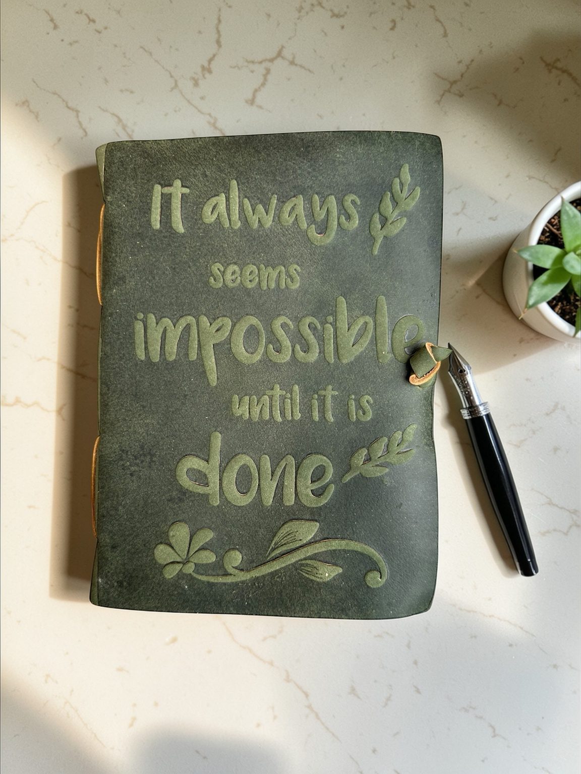 Handmade Leather Journal it is Impossible