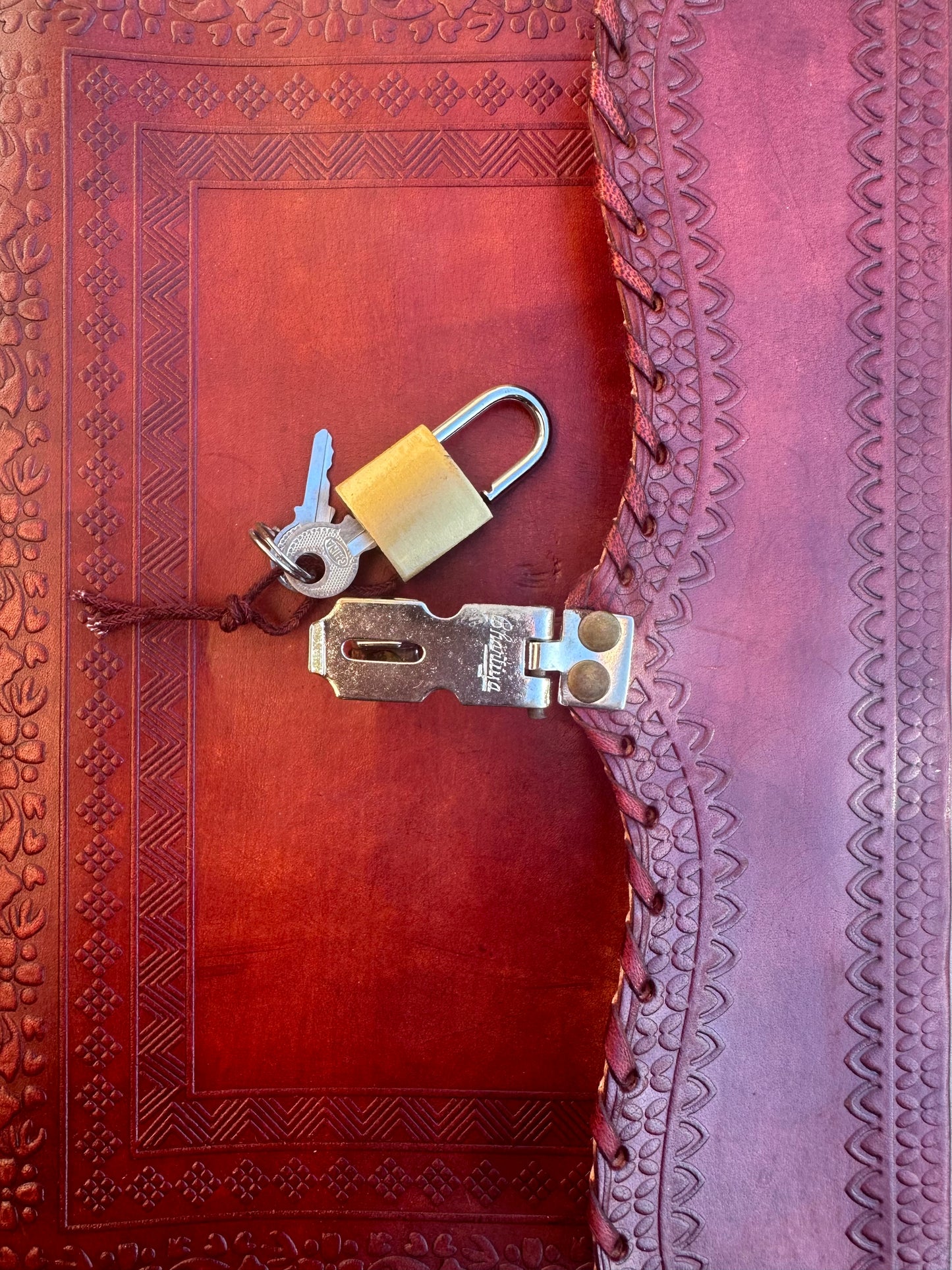 Handmade Leather Brown Lock Journal