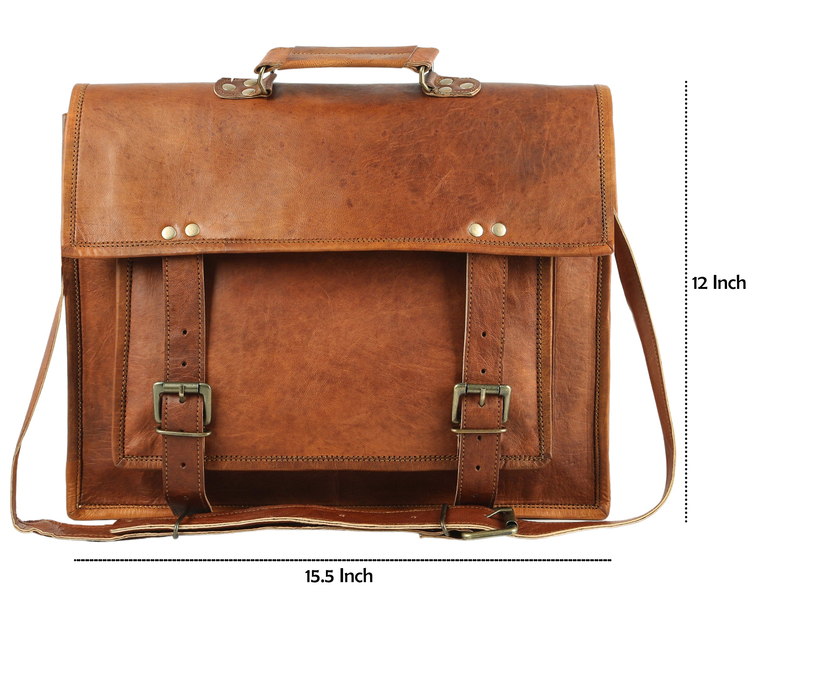 Full Grain Leather Laptop Satchel Messenger Bag