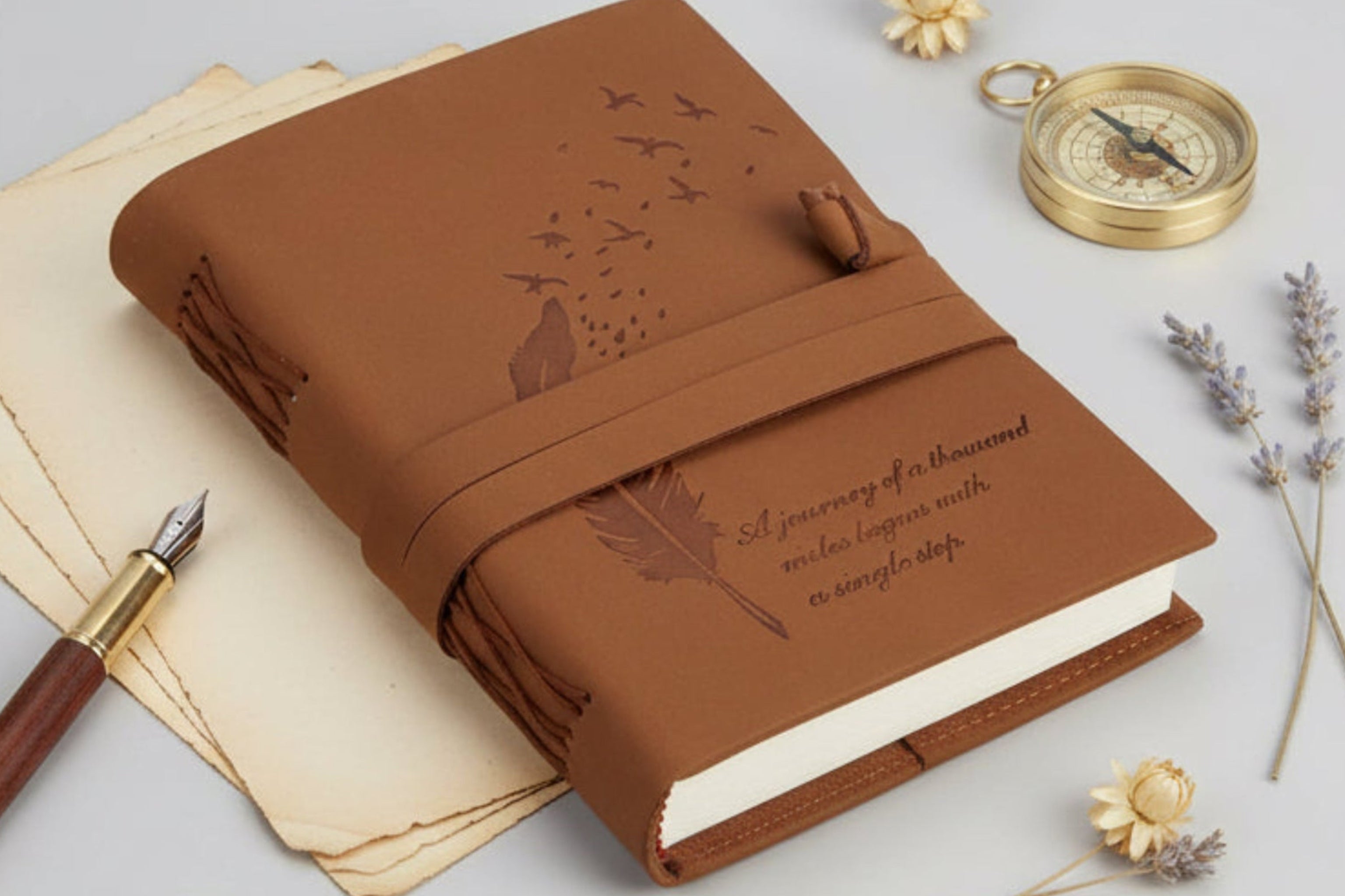 Leather Feather Bird Journal