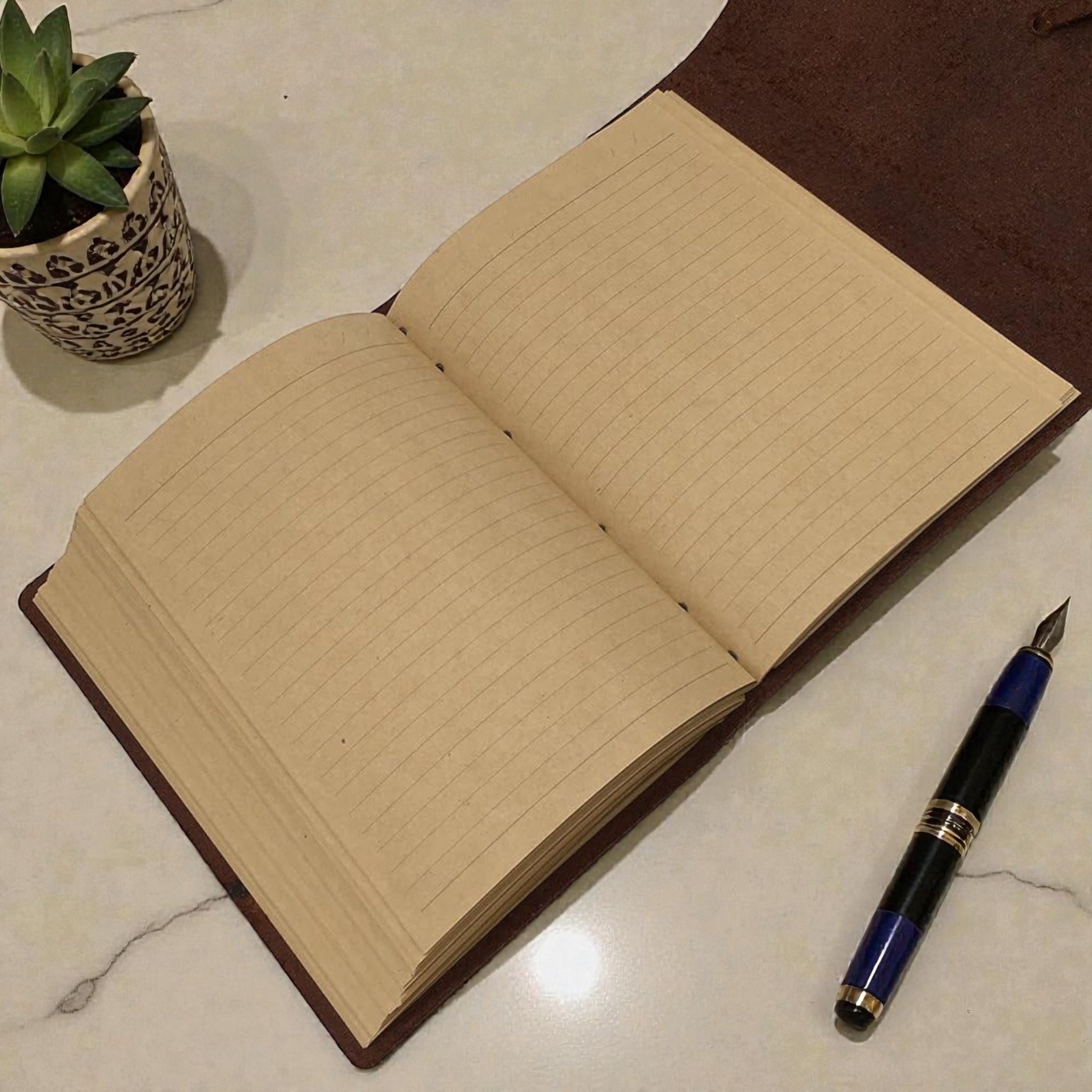 Buffalo Leather Medieval Journal - Lined paper