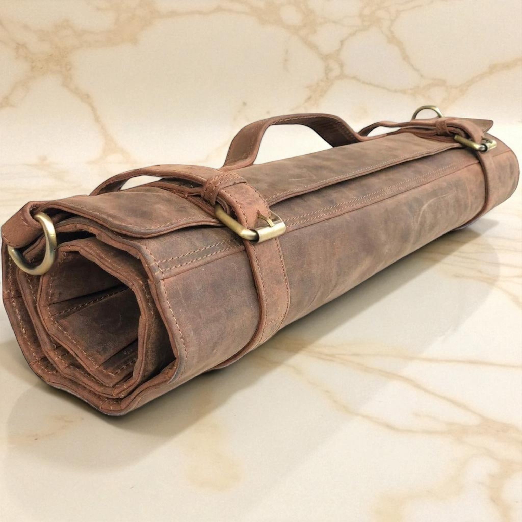 Buffalo Leather Chef's Knife Roll Set