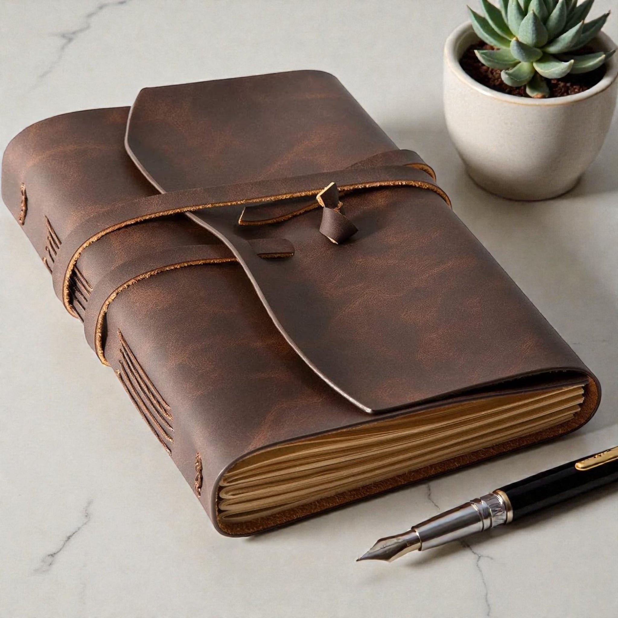 Buffalo Leather Medieval Journal - Lined paper