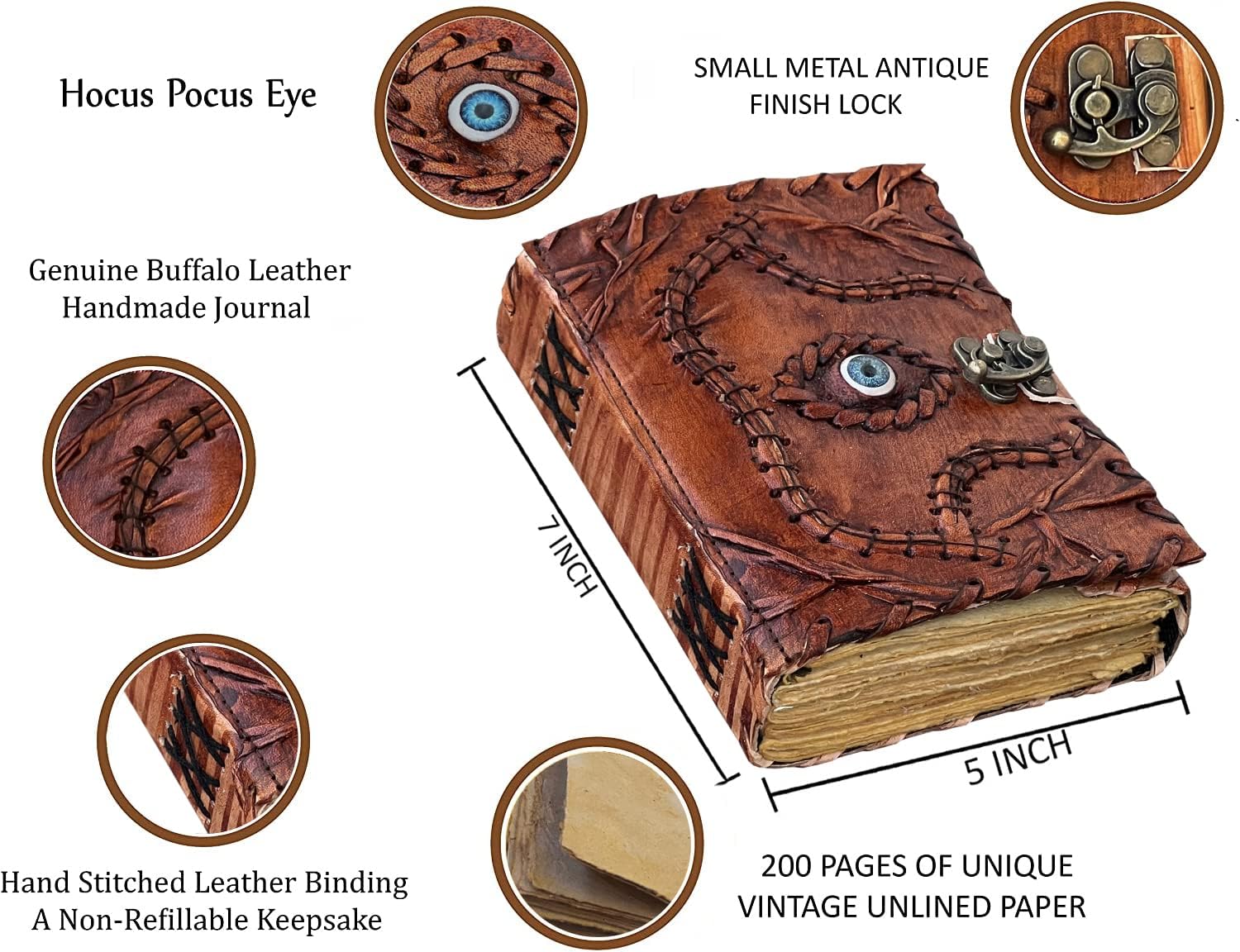 Eye Deckle Leather Journal