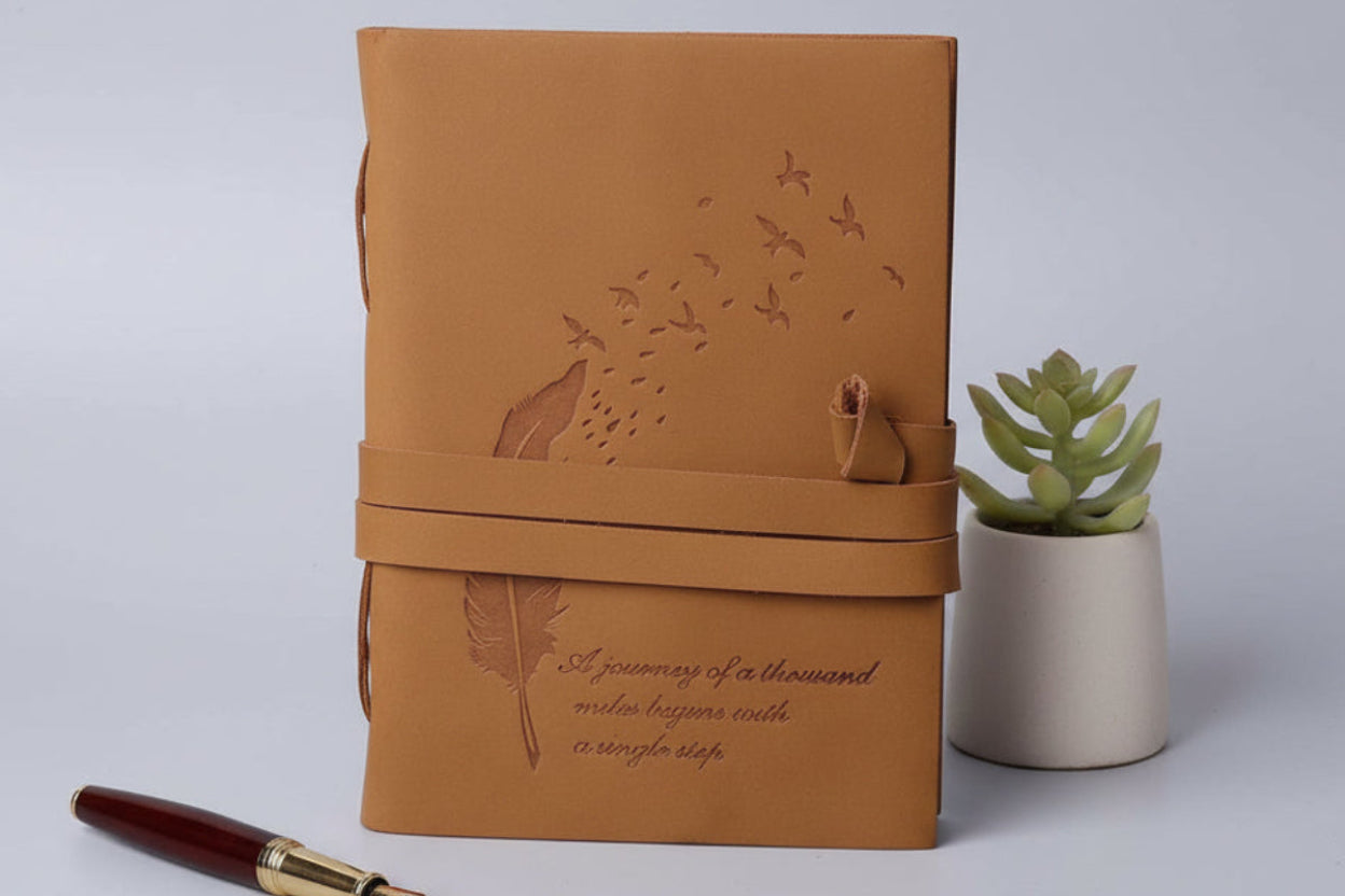 Leather Feather Bird Journal