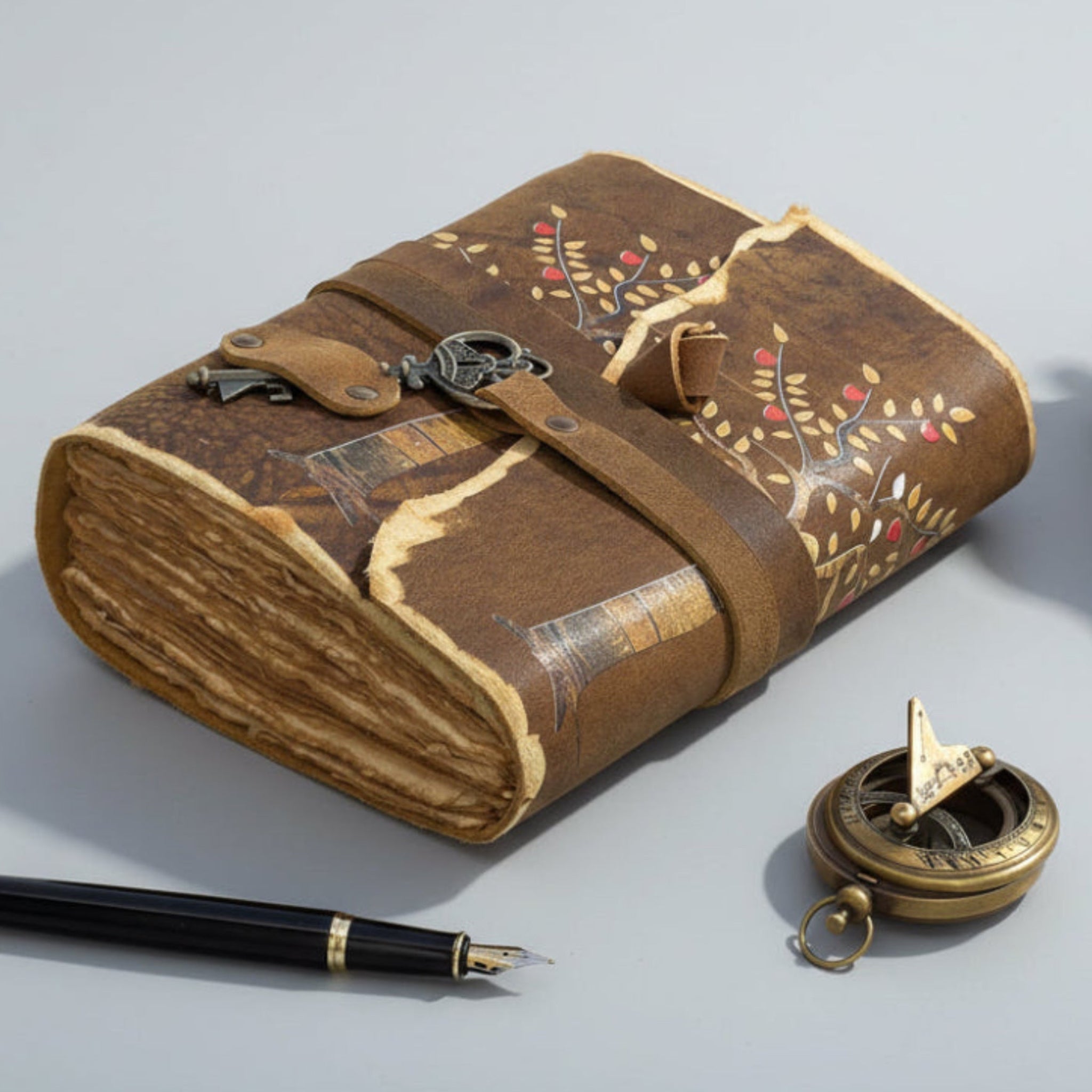 Tree Of Life Deckle Leather Journal