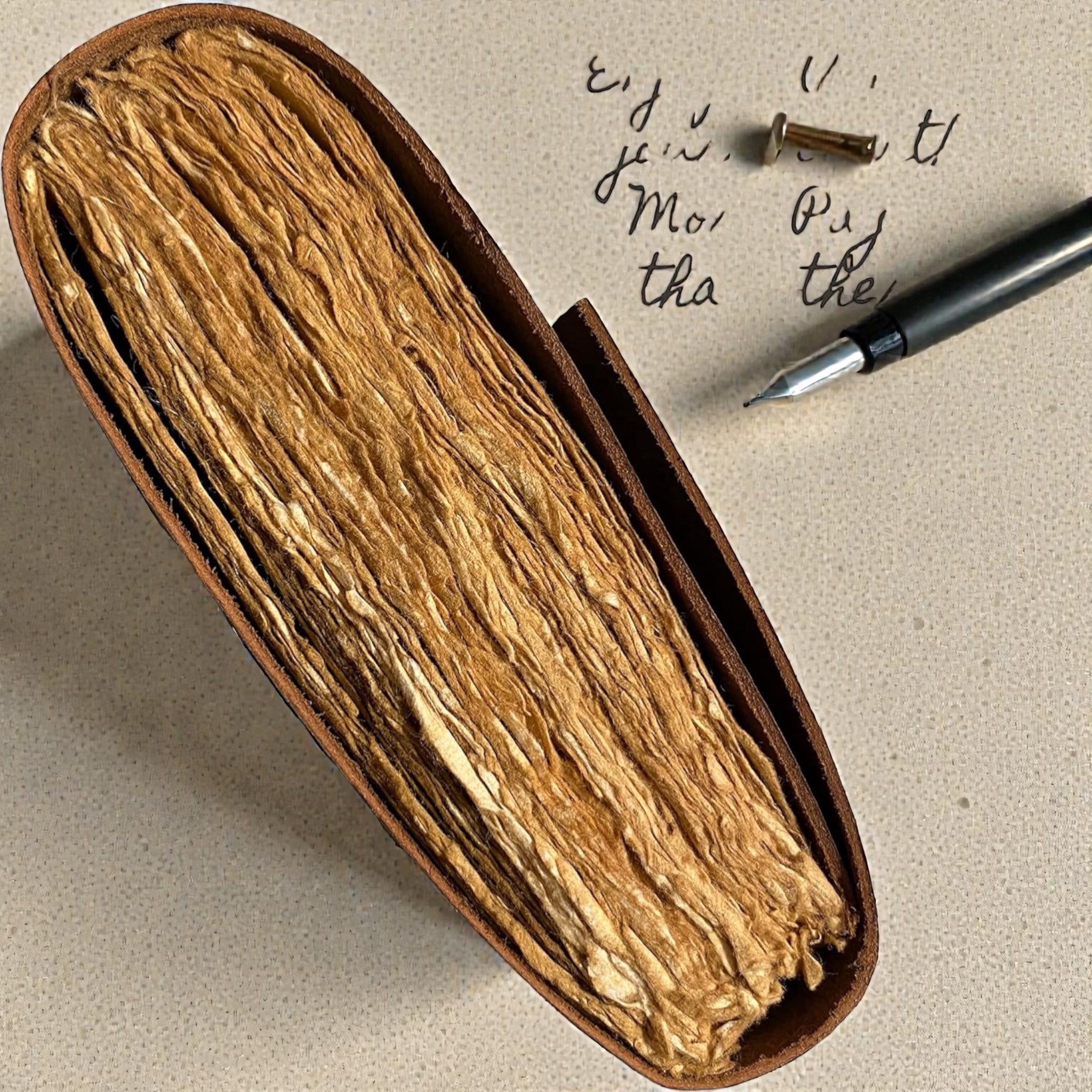 Buff leather Deckle Journal
