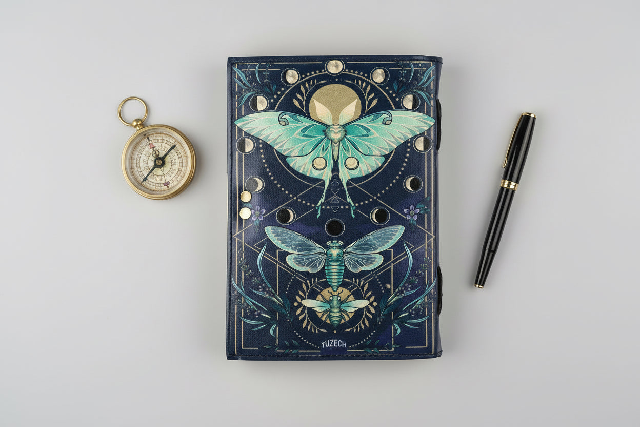 Butterfly Embossed Deckle Leather Journal
