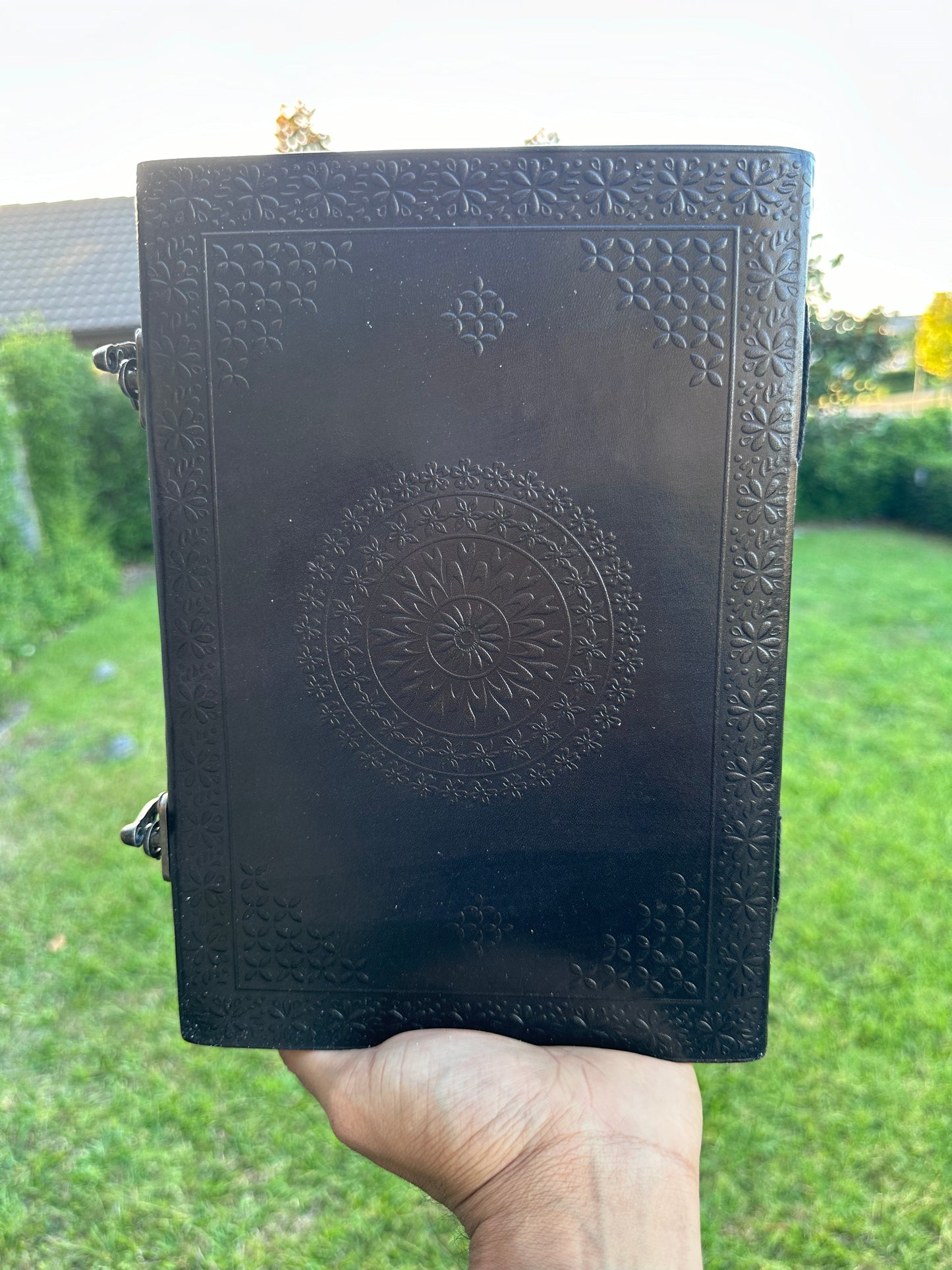 Black Blue Stone Leather Journal