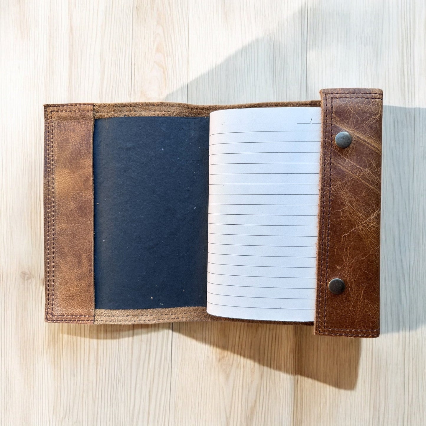 Handmade Leather Lined Refillable Page Journal