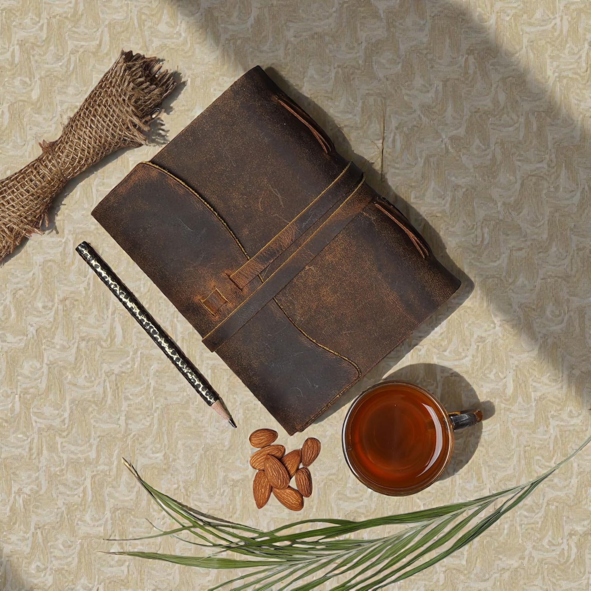 Buff leather Deckle Journal