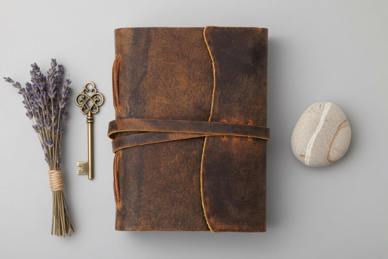 Buff leather Deckle Journal