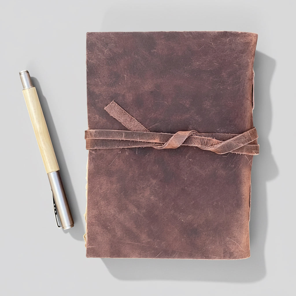 Buff leather Deckle Journal