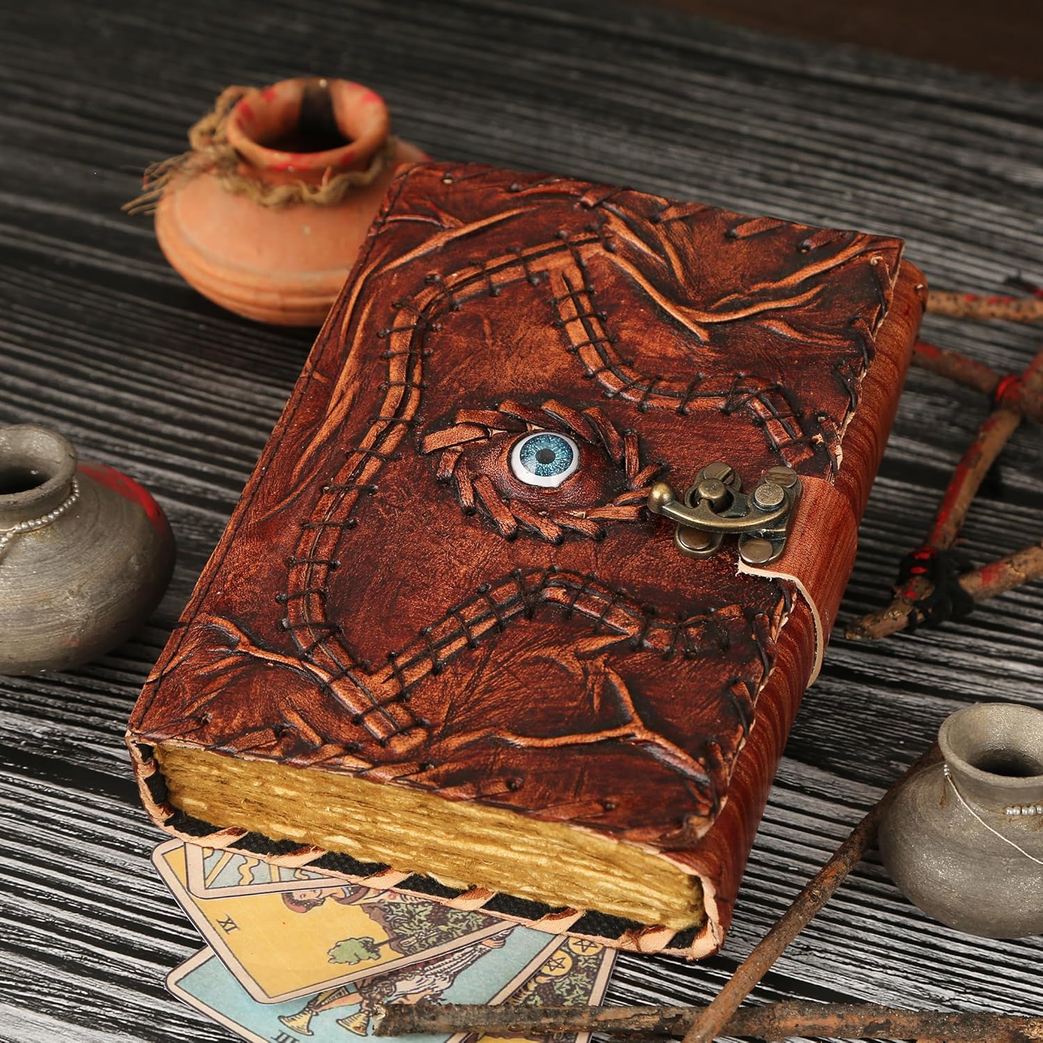 Eye Deckle Leather Journal