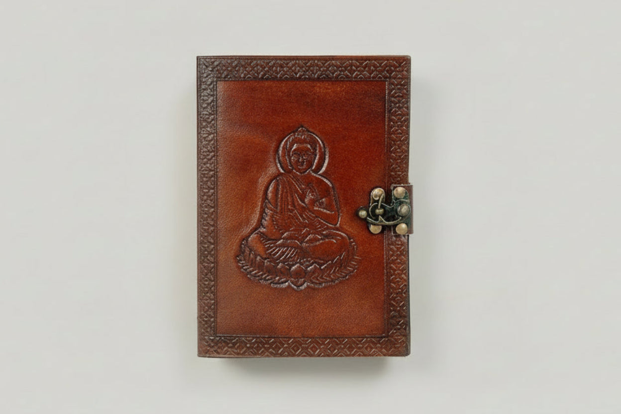 Buddha Writing Leather Journal