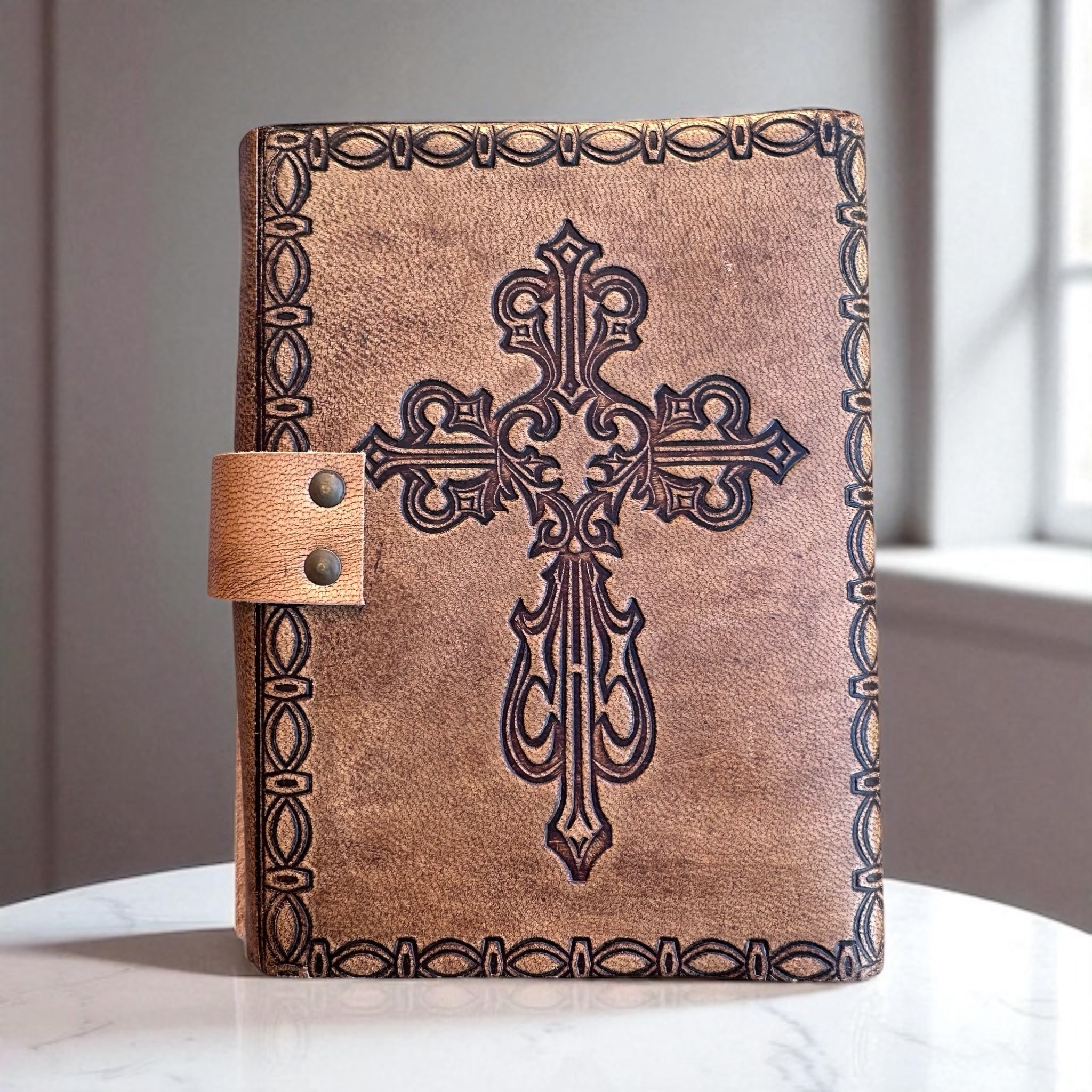 Christian Cross Leather Journal