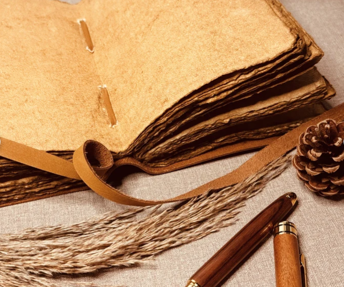 Vintage Rustic Leather Deckle Edge Paper