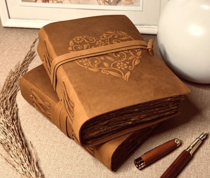Vintage Rustic Leather Deckle Edge Paper