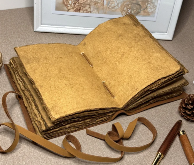 Vintage Rustic Leather Deckle Edge Paper