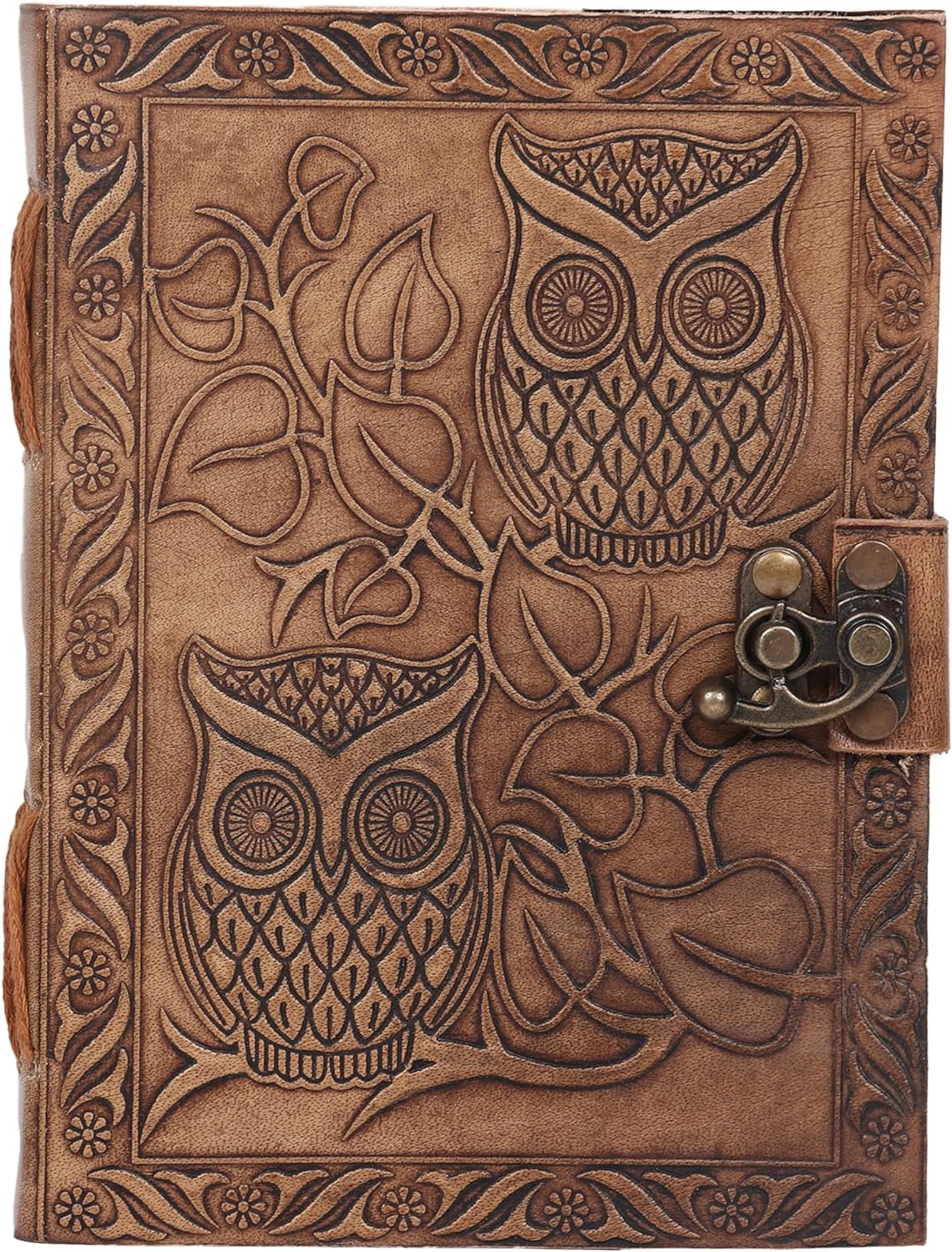 Handmade Leather Owl Embossed Journal
