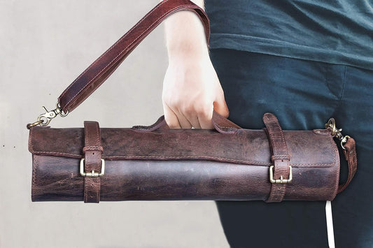 Genuine Buffalo Leather Chef's Knife Roll Set