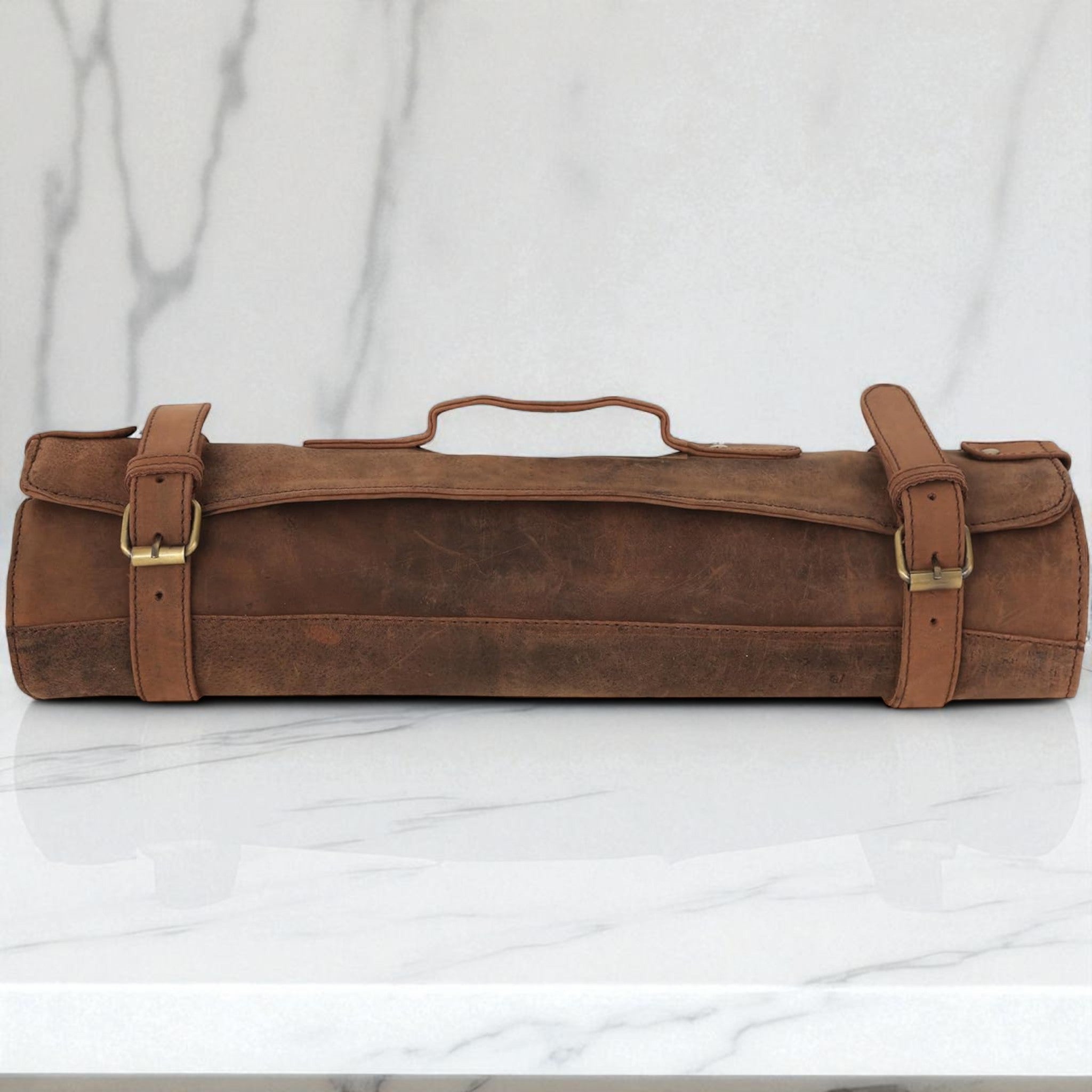Buffalo Leather Chef's Knife Roll Set