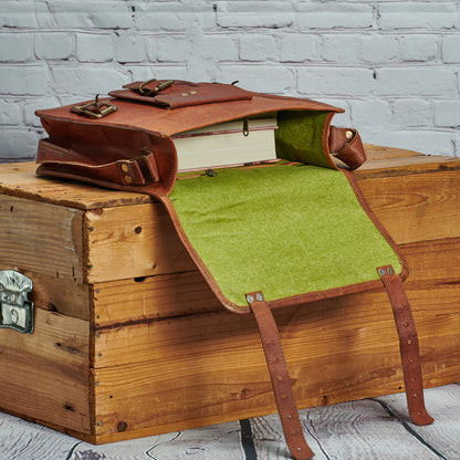 Genuine Leather Satchel Messenger Bag
