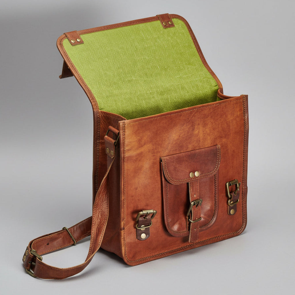 Leather Satchel Messenger Bag