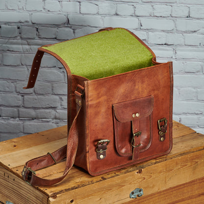 Genuine Leather Satchel Messenger Bag