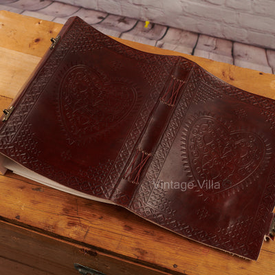 Handmade Leather Heart Journal