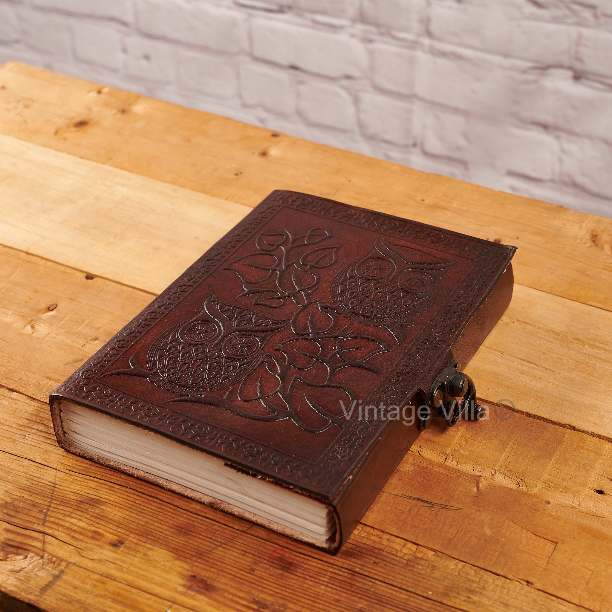 Handmade Leather Owl Journal