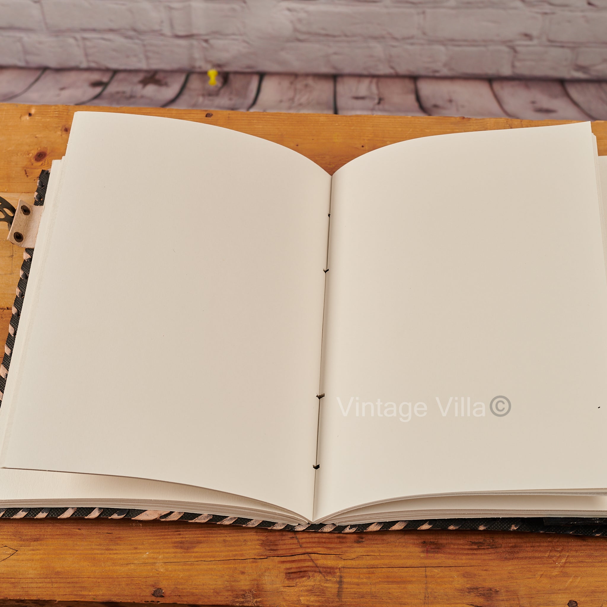 Star Embossed Design Handmade Leather Journal