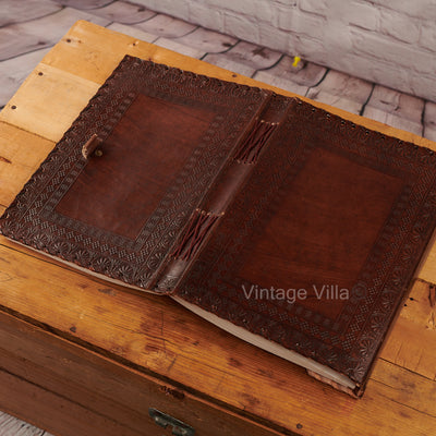 Handmade Leather Brown Lock Journal