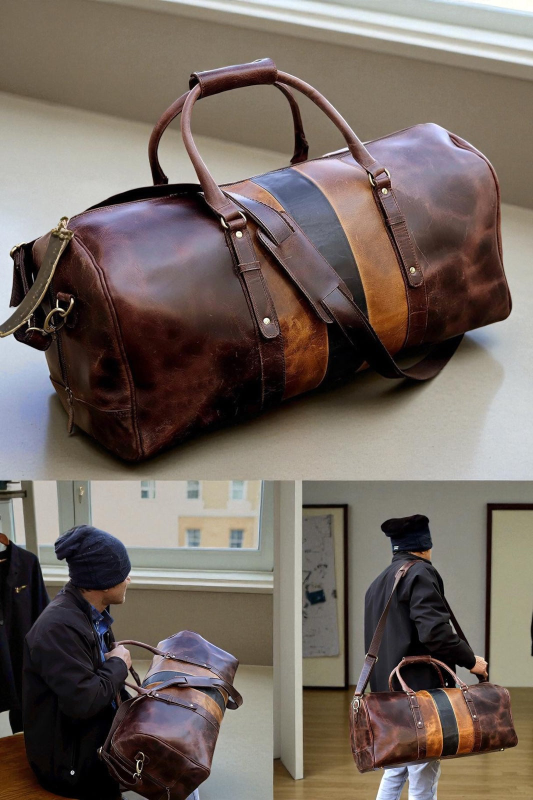 Full Grain Leather Duffle Bag