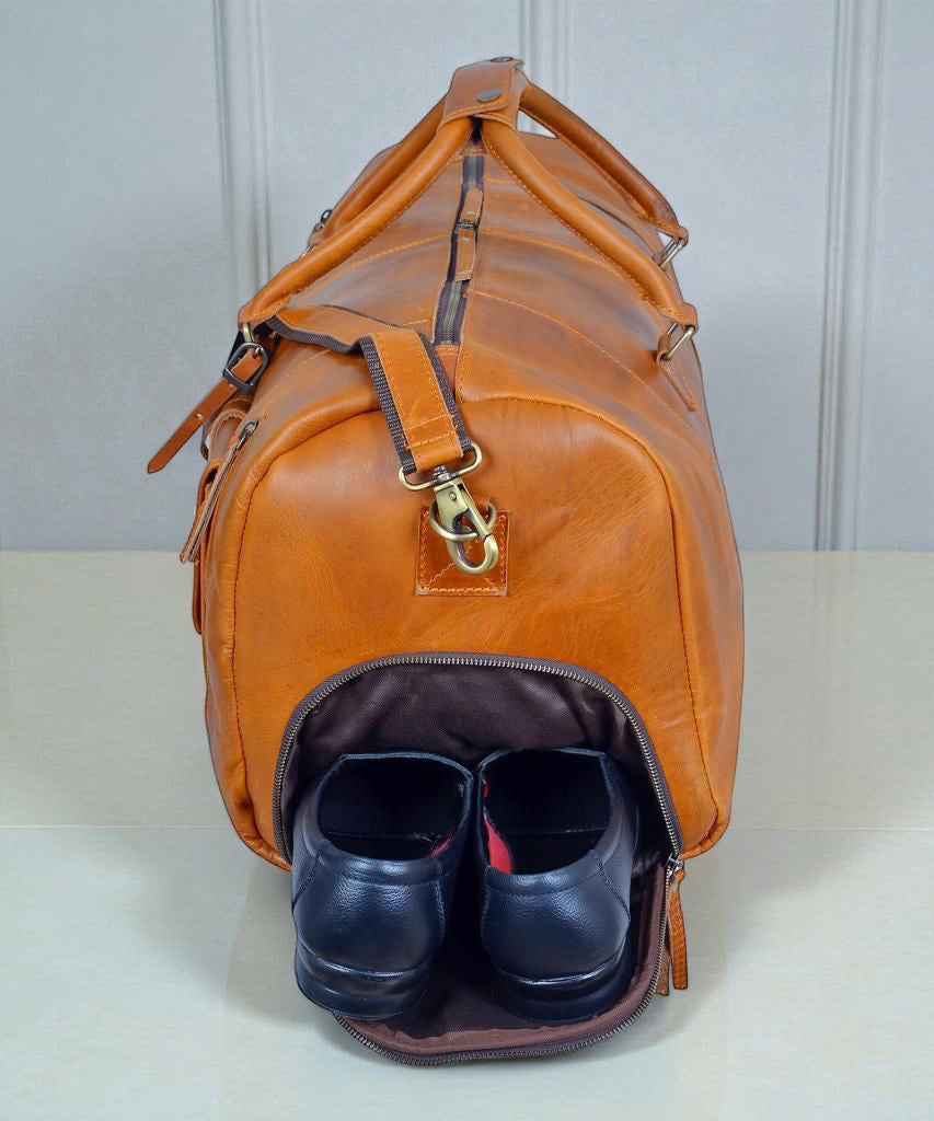 Overnight Full Grain Leather Duffle Bag