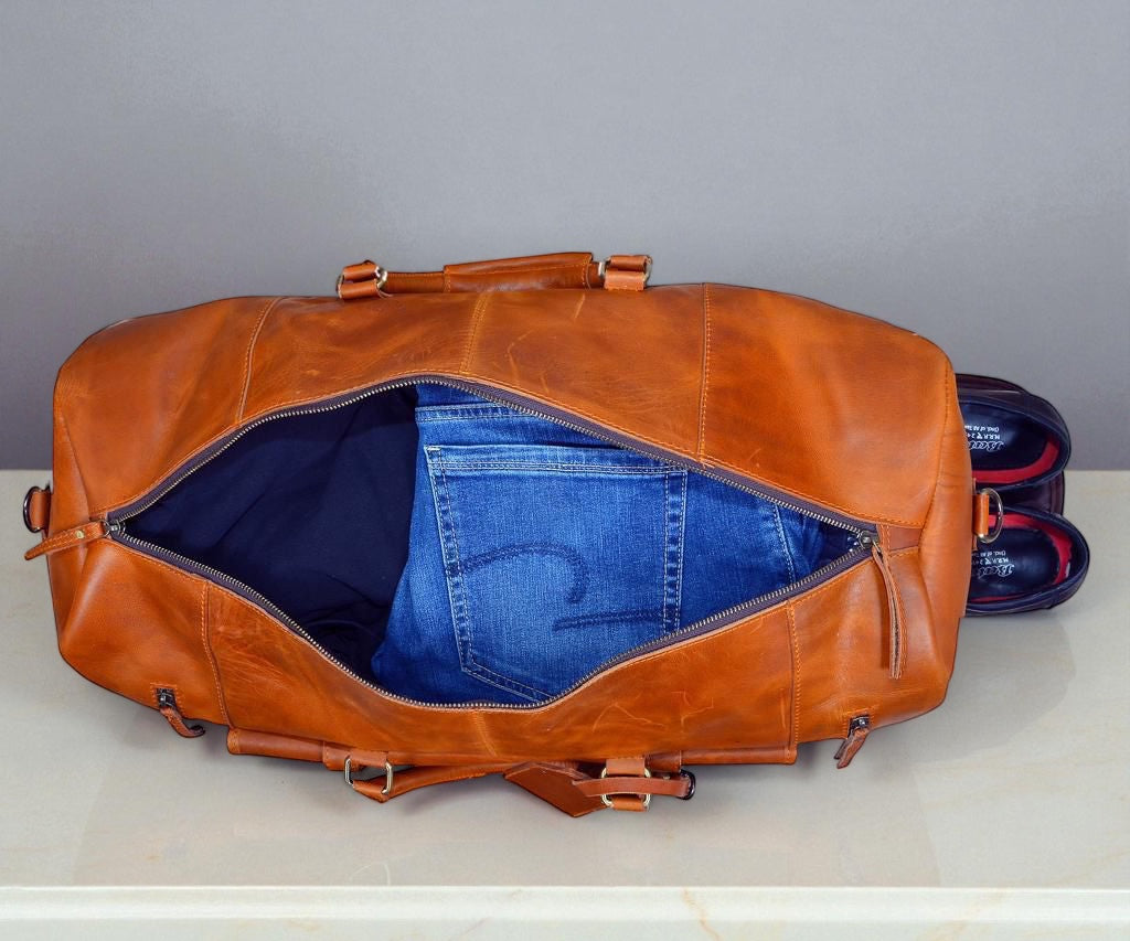 Overnight Full Grain Leather Duffle Bag