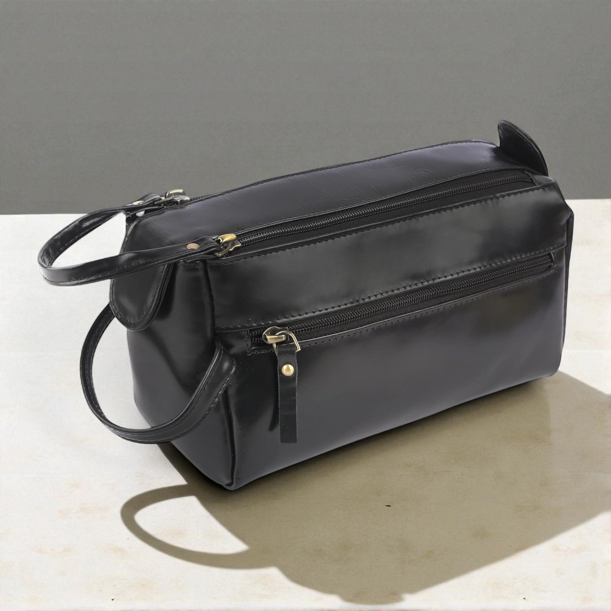 Unisex black Toiletries Pouch