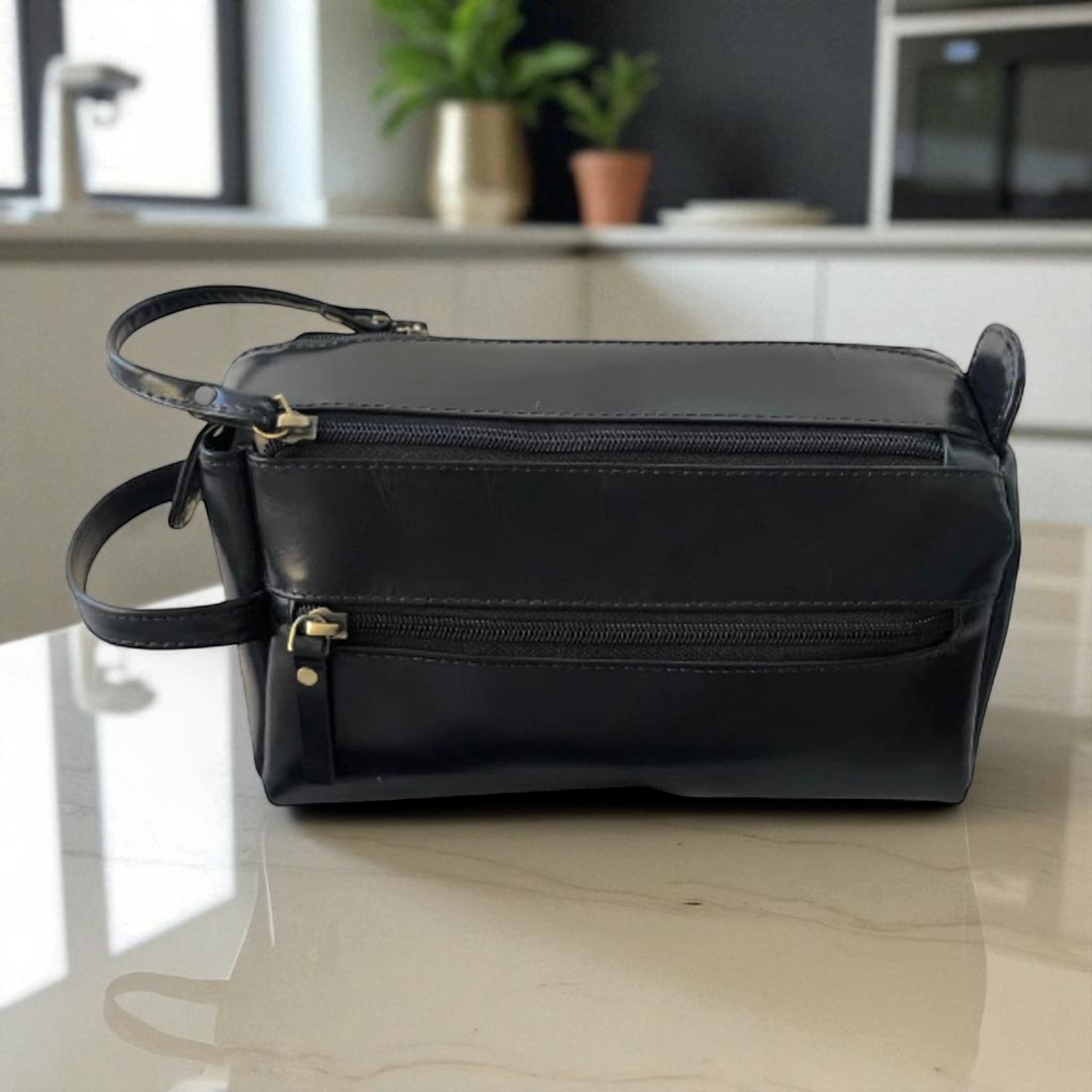 Unisex black Toiletries Pouch