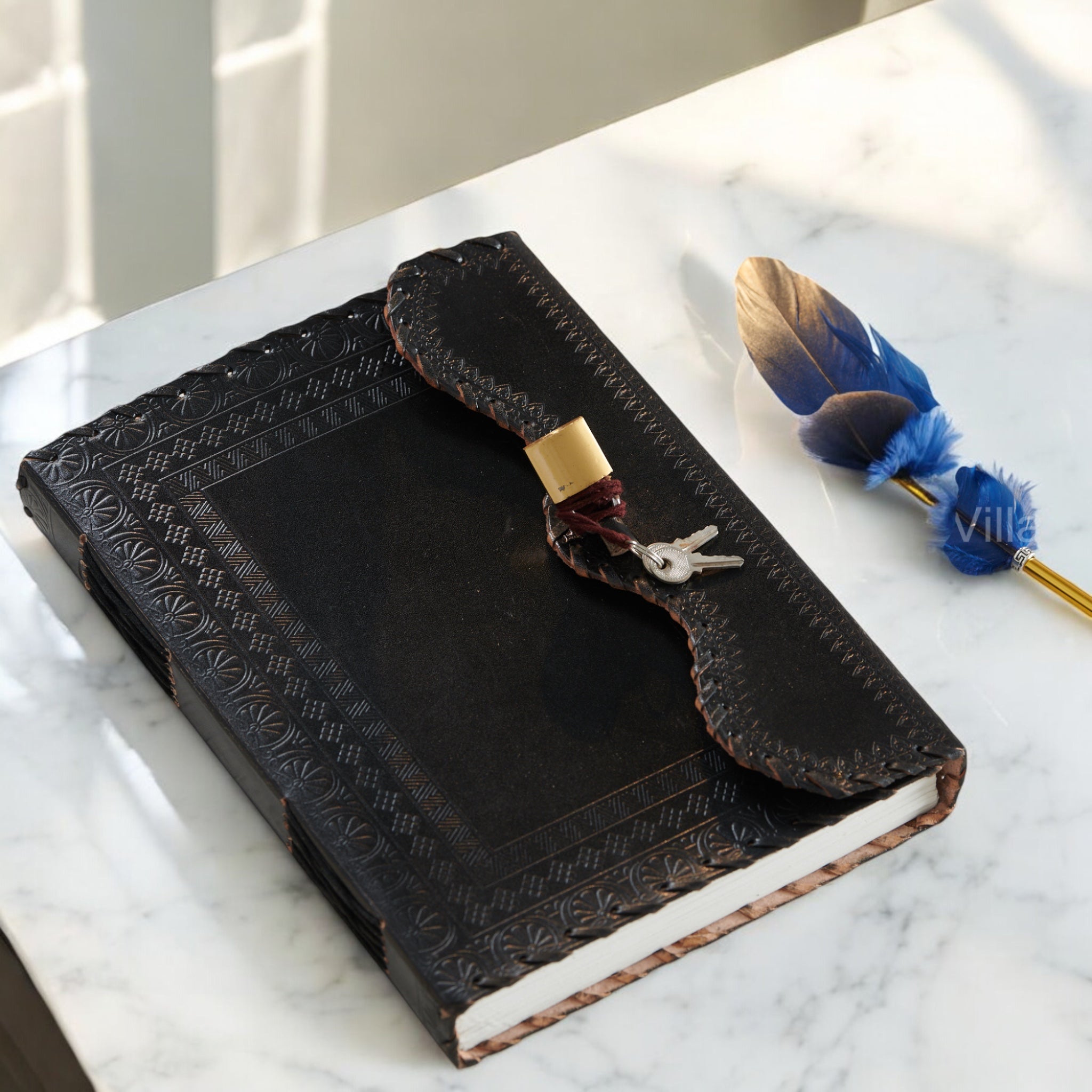 Handmade Leather Black Lock Journal