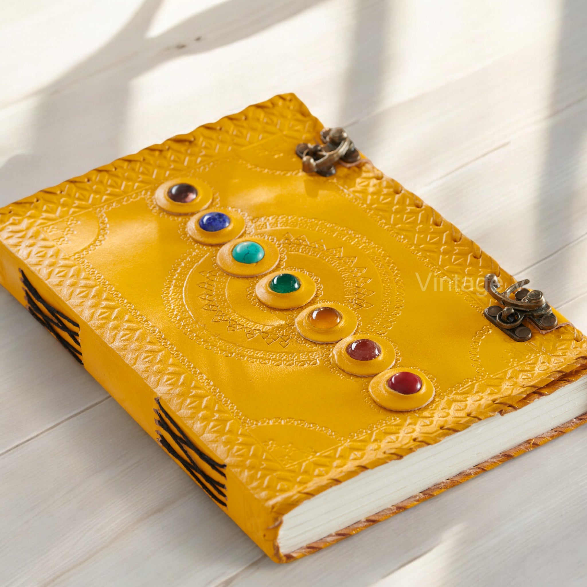 Seven Stone Leather Stone Chakra