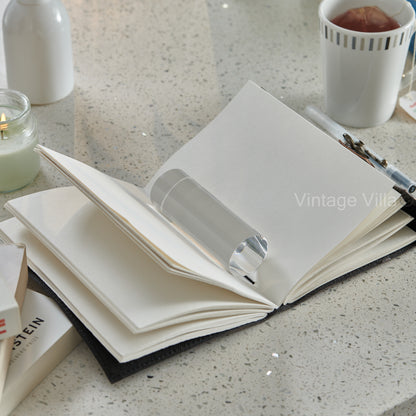 Black wolf leather journal