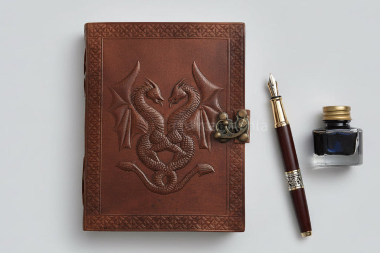 Handmade Leather Dragon Journal