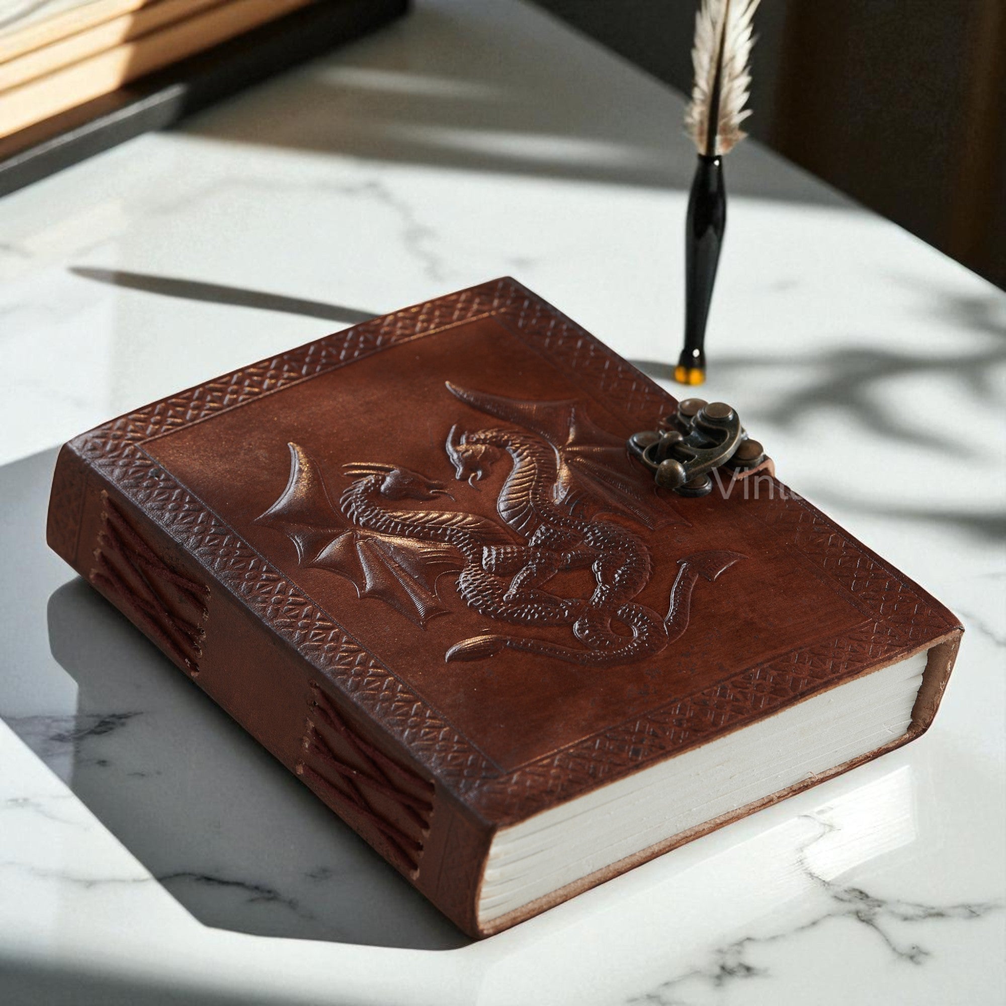 Handmade Leather Dragon Journal