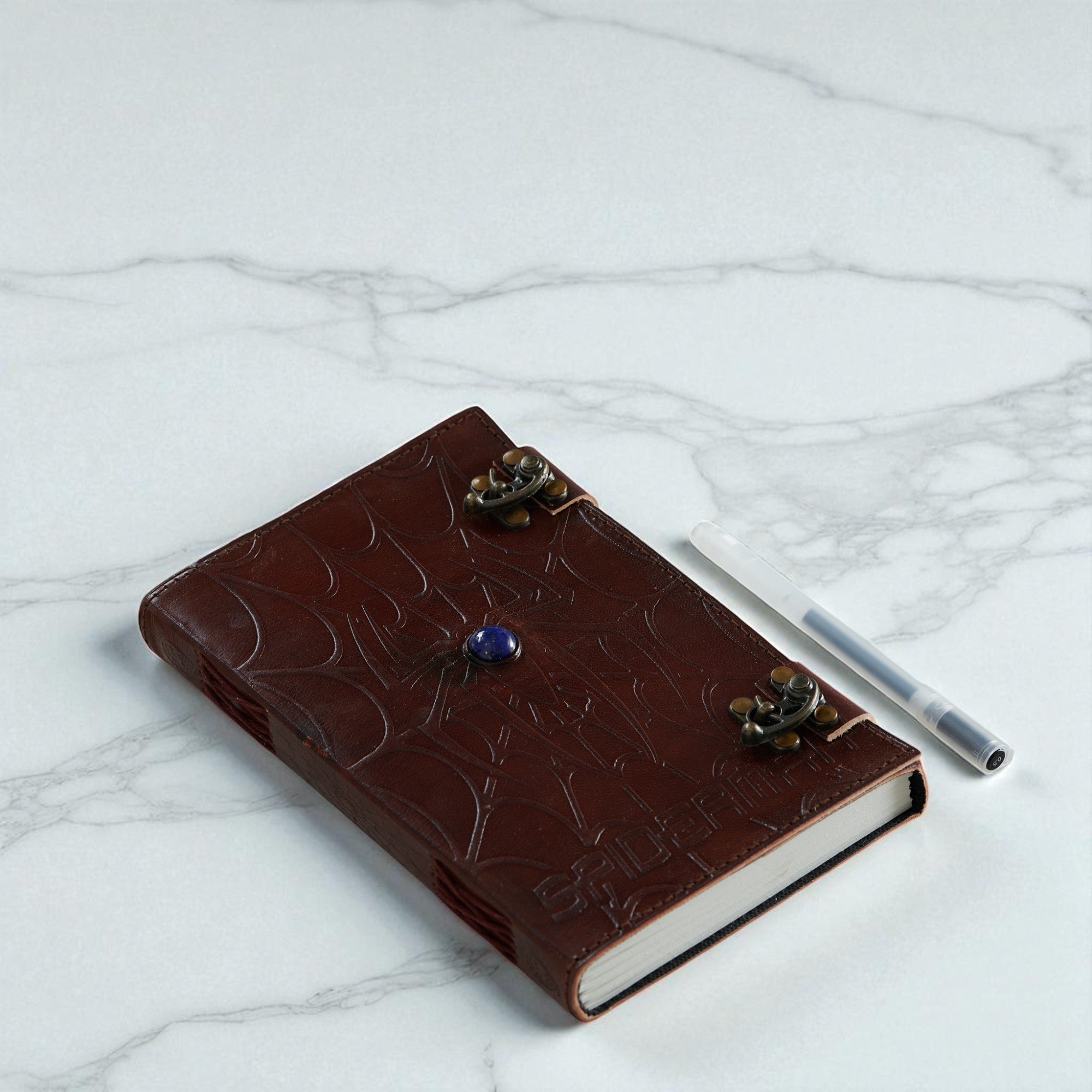Spider-Man Embossed Design Blue Stone Leather Journal