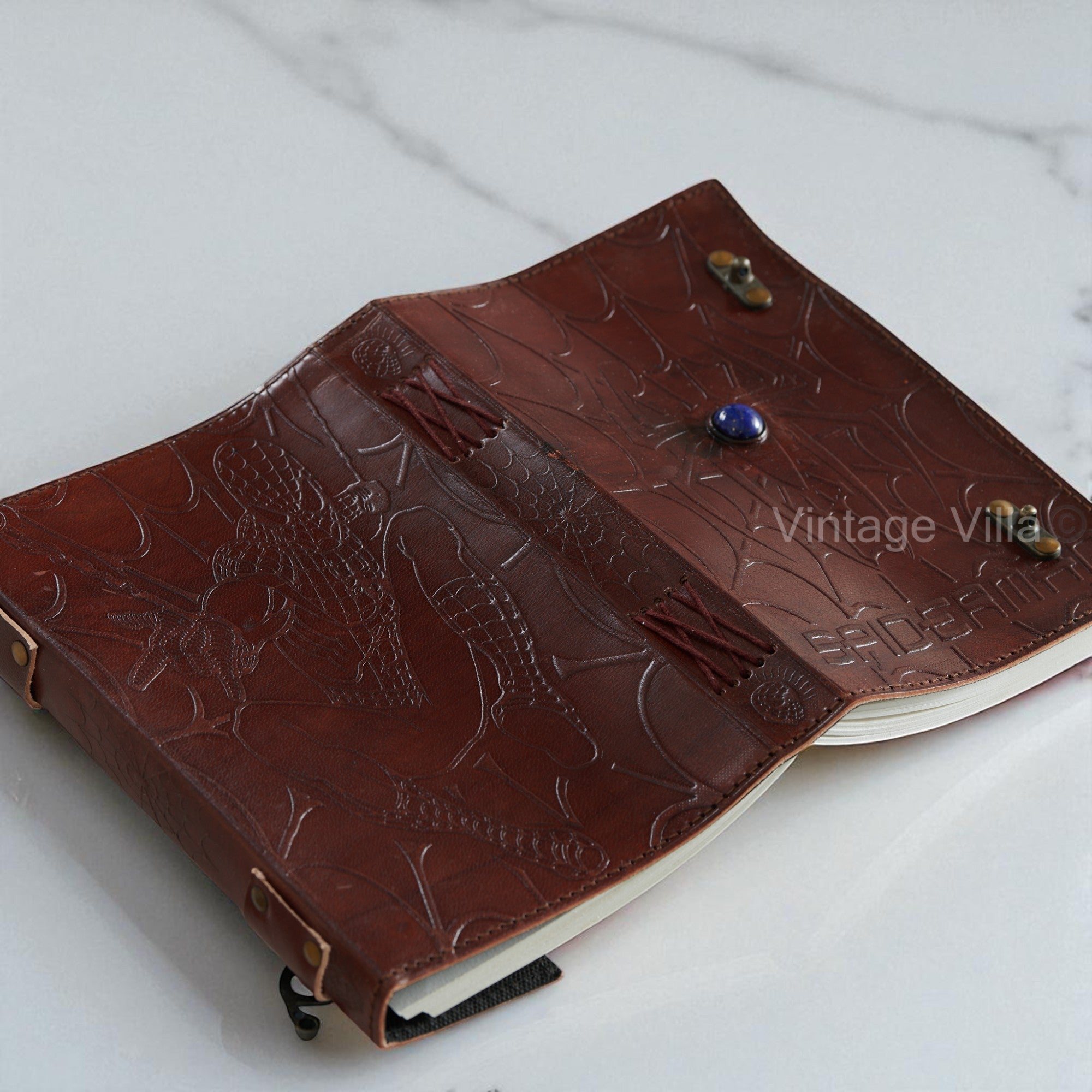 Spider-Man Embossed Design Blue Stone Leather Journal
